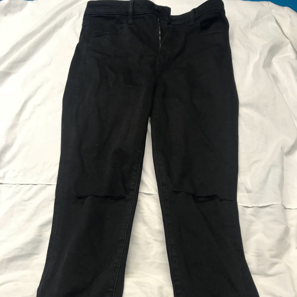 RIPPED KNEE BLACK JEANS AMERICAN EAGLE